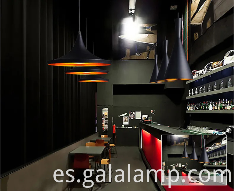 Candelera de colgante negro de estilo industrial para espacios para comedor